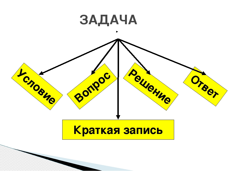 Схема ответ. Правила краткой записи в задаче картинки.