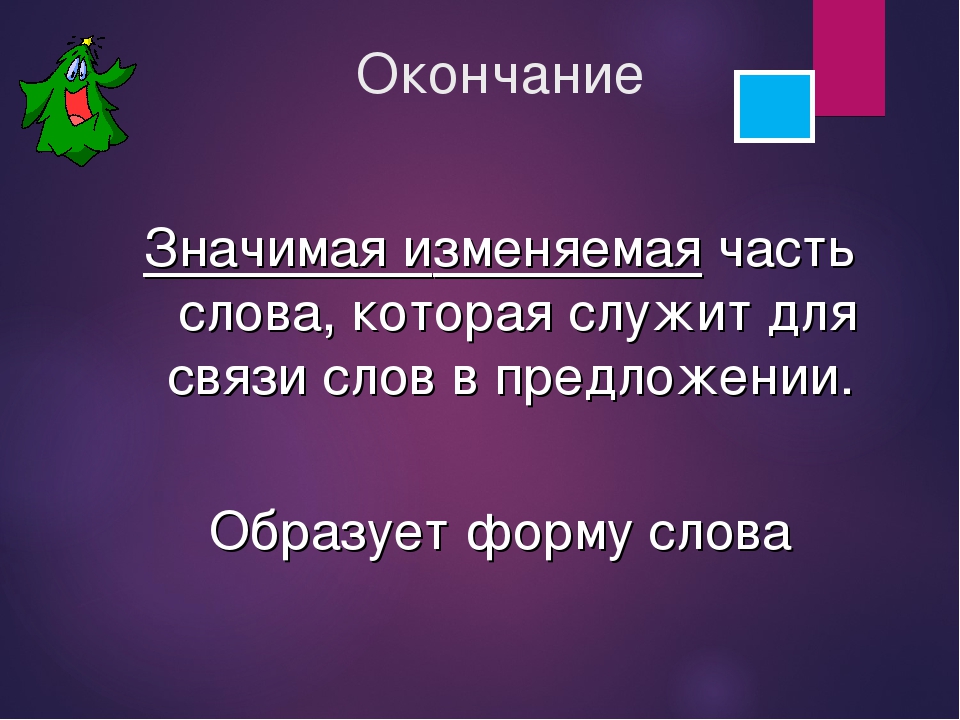 Окончание как изменяемая часть слова 2 класс презентация