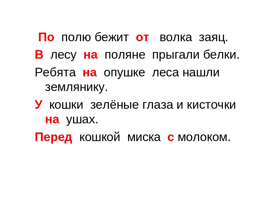 Спишите вставляя нужные предлоги. По полю бежит заяц от волка. В полю бежит волка заяц.в лесу на Поляне. Полю бежит волка заяц вставить предлоги. По полю бежит от волка заяц в лесу на Поляне прыгали белочки.